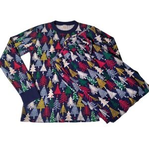 Hanna Andersson Christmas Tree Pajama Set Top (XS) Pants (XL) Cotton
